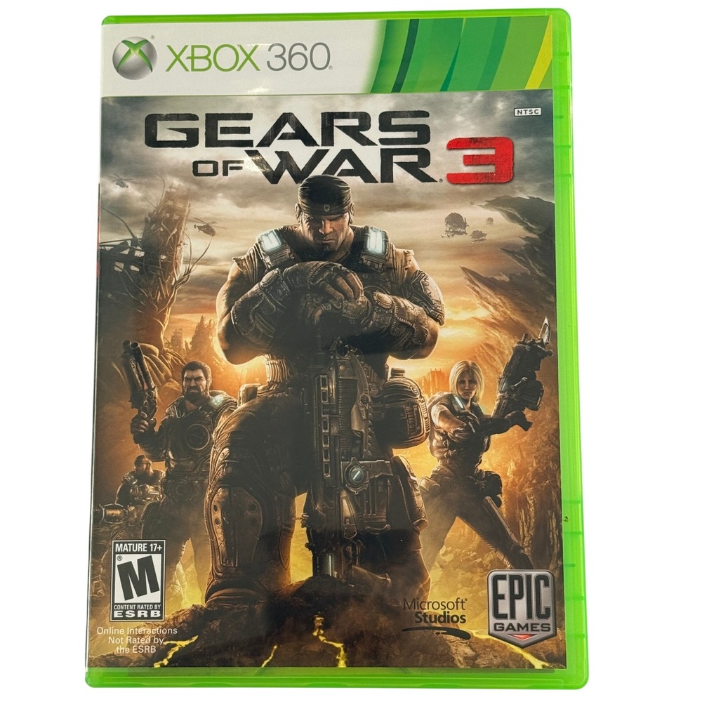Gears of War 3 Xbox 360 2011 CIB Complete Manual + Sticker Sheet Epic Games